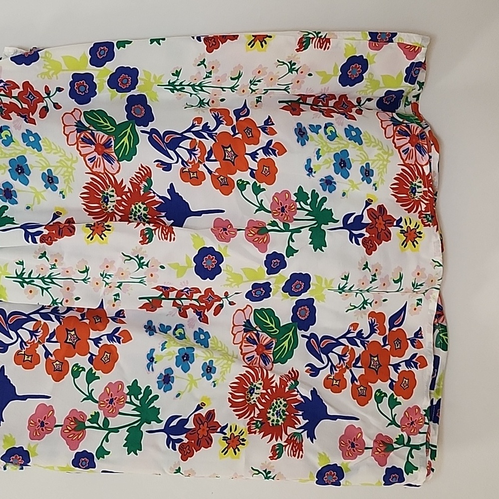Boden Flame Scarlet Diamond Terrace Alicia Red and Pink Floral Blouse Size 8 - Picture 11 of 16